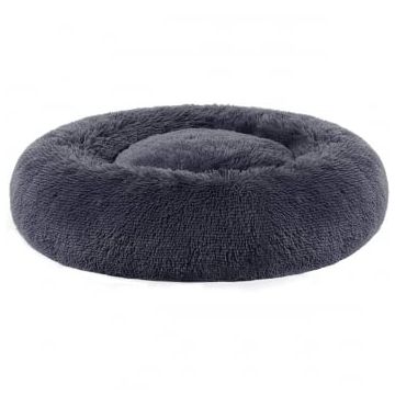 FEANDREA, pat rotund câini și pisici, S-M, pluș, antiderapant, husă detașabilă, gri, ⌀70 cm