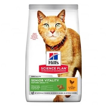 HILL'S SCIENCE PLAN Senior Vitality 7+, Pui, hrană uscată pisici senior, 300g
