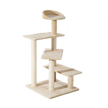PawHut Ansamblu de joaca pentru Pisici pe mai multe niveluri cu Stalp de zgariat din Sisal, 50x50x100cm | AOSOM RO