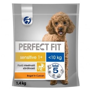 PERFECT FIT Sensitive 1+, XS-S, Curcan, hrană uscată câini, sistem digestiv, 1.4kg