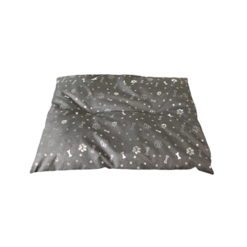 PET IDEA Pat perna pentru caini L 80 x 60 cm gri inchis cu imprimeu labute