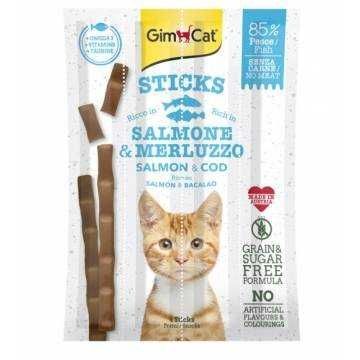 Recompensa pisici, GimCat Sticks Somon si Cod, 20 g