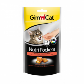 Recompense pisici, GimCat Nutri Pockets cu Somon, 60 g