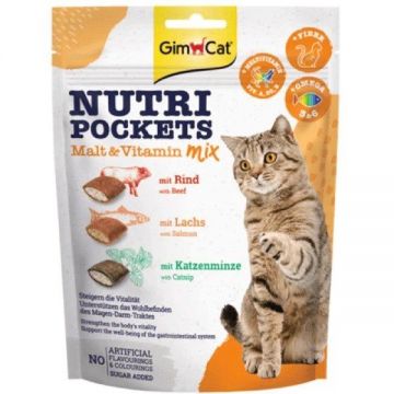 Recompense pisici, Gimpet Nutri Pockets cu Malt si Vitamine, 150 g