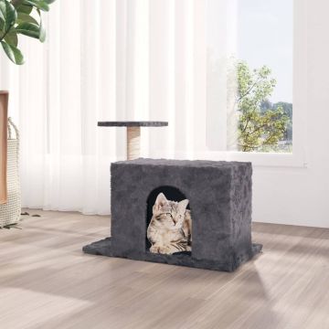 vidaXL Ansamblu pisici cu stâlp din funie de sisal, gri închis, 51 cm