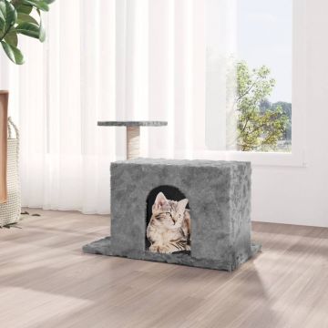 vidaXL Ansamblu pisici, stâlpi din funie sisal, gri deschis, 51 cm