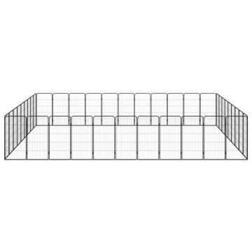 vidaXL Țarc câini 40 panouri negru 50x100 cm oțel vopsit electrostatic
