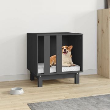 vidaXL Casă pentru câini, gri, 50x40x52 cm, lemn masiv de pin