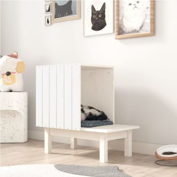 vidaXL Casă pentru pisici, 60x36x60 cm, lemn masiv de pin