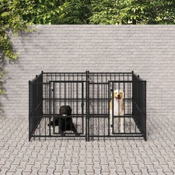vidaXL Padoc pentru câini de exterior, 3,75 m², oțel