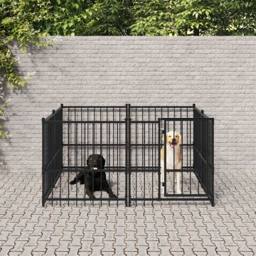 vidaXL Padoc pentru câini de exterior, 3,75 m², oțel