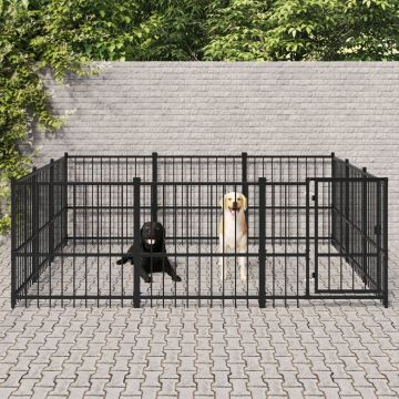 vidaXL Padoc pentru câini de exterior, 8,47 m², oțel