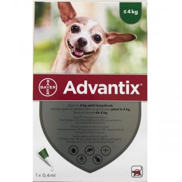 Advantix 40 Caini 4 kg, 1 pipeta la reducere