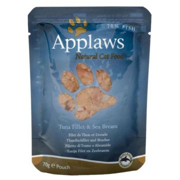 Applaws plic hrana umeda pisici File de Ton si Dorada 12x70 g