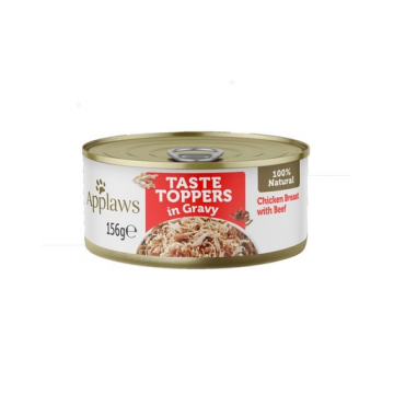 APPLAWS Taste Toppers Conserva hrana caini, cu piept de pui si vita 12 x 156 g