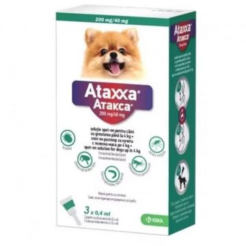 Ataxxa Dog 40 ( 4 kg), 3 pipete la reducere