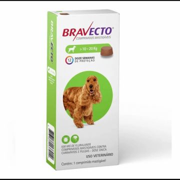 Bravecto 10-20 kg, 1 tableta masticabila x 500 mg la reducere