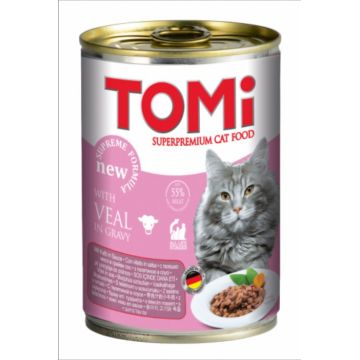 Conserva hrana umeda Tomi pisica cu Vitel, 400 g ieftina