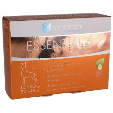 Dermoscent Essential 6 Spot-on Caine 10-20kg - 4 pipete la reducere