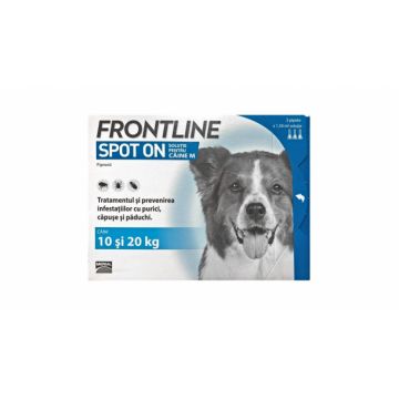 Frontline Spot On Caine M (10-20 kg) - 1 Pipeta Antiparazitara (Fipronil) ieftina