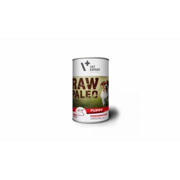 Hrana umeda pentru caini, RAW PALEO Puppy, carne de Vita, 400 g la reducere