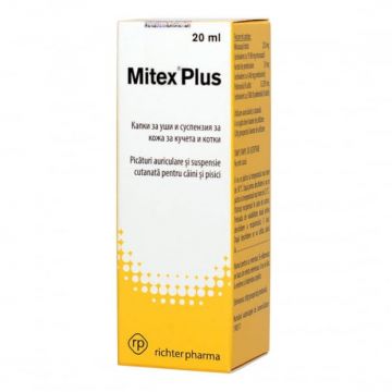 Mitex Plus, picaturi auriculare pentru caini si pisici, 20 ml de firma original