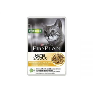 Pro Plan Sterilised Nutrisavour Sos cu pui , 85 g