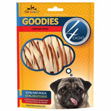 Recompense 4DOG Goodies Chicken Sandwich Twists 100g ieftina