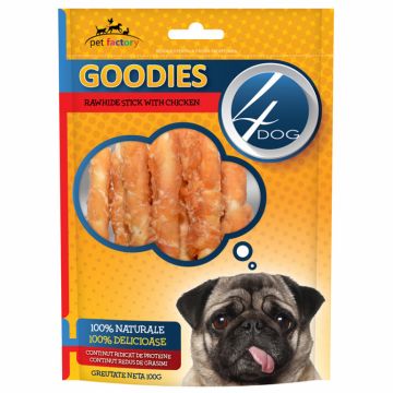 Recompense 4DOG Goodies Rawhide Sticks with Chicken 100g ieftina