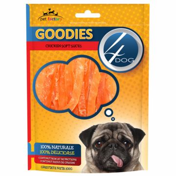 Recompense 4DOG Goodies Soft Chicken Slices 100g ieftina