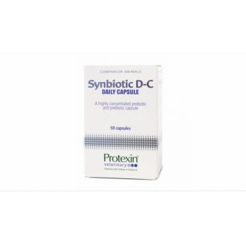 Synbiotic D-C pentru caini si pisici, 50 Capsule la reducere