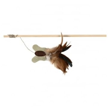 Trixie, undiță din lemn cu fluturaș, jucărie, pisici, multicolor, 45cm