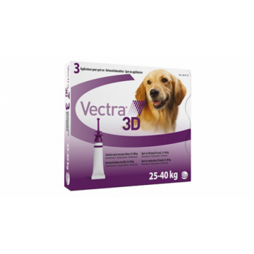 Vectra 3D solutie spot-on pentru caini 25-40kg, 3 pipete