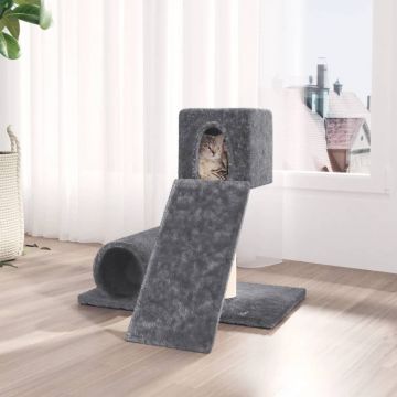 vidaXL Ansamblu pisici cu stâlp din funie de sisal, gri închis, 59 cm