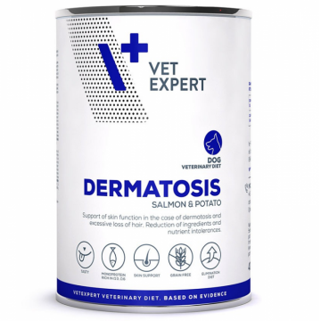 4T- Dieta hrana umeda Dermatosis dog Somon Cartof, 400 g ieftina