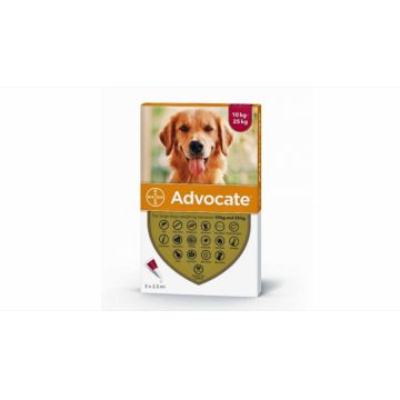 Advocate 250 Caine (10 - 25 kg), 3 pipete la reducere