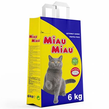 Asternut igienic bentonita, Miau Miau clasic, 6 kg