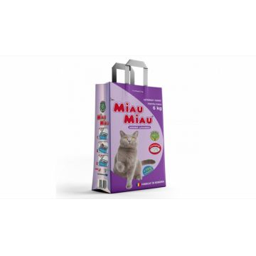 Asternut igienic bentonita, Miau Miau cu Lavanda, 6 kg