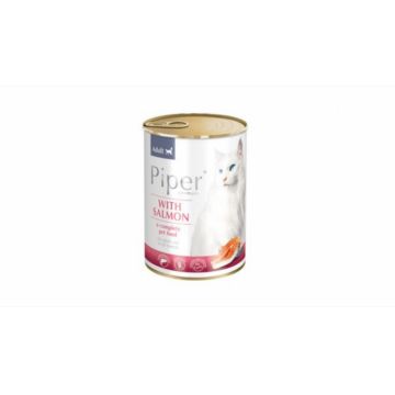 Conserva hrana umeda Piper Cat Adult, Somon 400 g la reducere