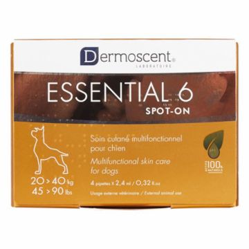 Dermoscent Essential 6 Spot-on Caine 20-40kg - 4 pipete la reducere