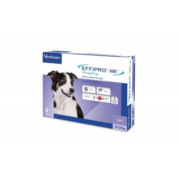 Effipro Duo Dog M 134 mg (10 - 20 kg), 4 pipete ieftina