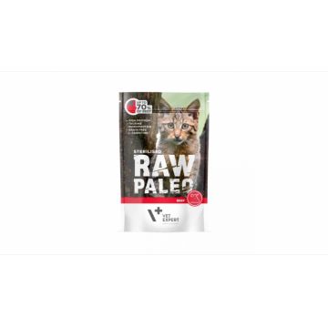 Hrana umeda pentru pisici sterilizate, RAW PALEO CAT, carne de vita, 100 g