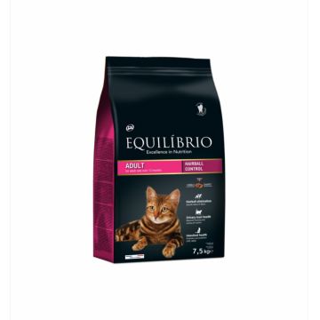 Hrana uscata pentru pisici Equilibrio Adult Cats Hairball, 7.5 kg