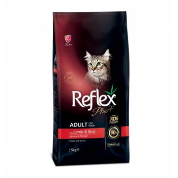 Hrana uscata pentru pisici Reflex Plus Adult Cat Miel si Orez 15 kg