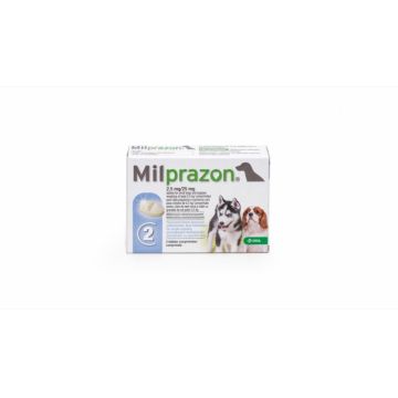 Milprazon Dog 2.5 25 mg ( 5 kg), 2 tablete