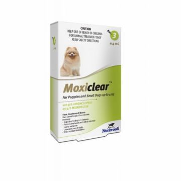 Moxiclear Caine Spot-On S 0.4 ml 0-4 kg 3 pipete