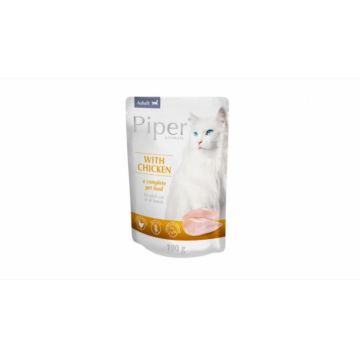 Plic hrana umeda Piper Cat Adult, Pui 100 g la reducere