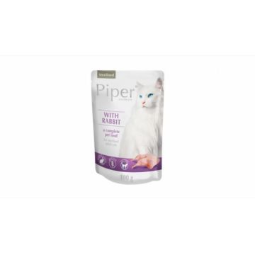 Plic hrana umeda Piper Cat Sterilised, Iepure 100 g