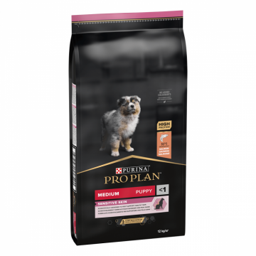 Pro Plan OptiDerma Medium Puppy Somon, 12 kg