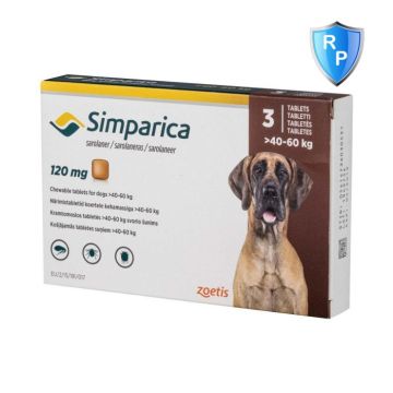 Simparica Caine 120 mg (40-60 kg), 3 comprimate